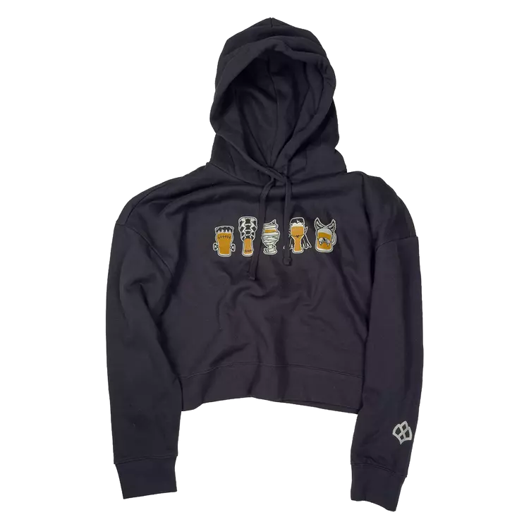 Hop Culture Spooky Brews Crop Hoodie 2025