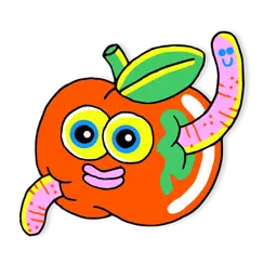 Hop Culture Wormy Apple Sticker product label