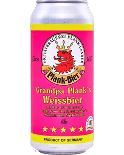 Grandpa Plank's Weissbier product label