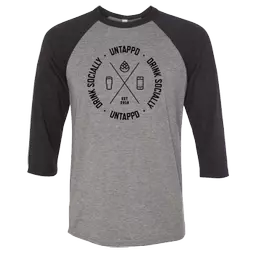 Untappd Cipher Baseball Tee (Black) product label