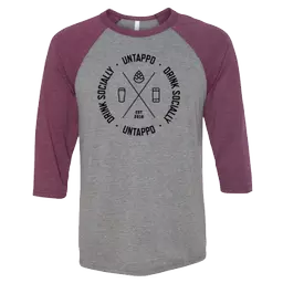 Untappd Cipher Baseball Tee (Maroon) product label