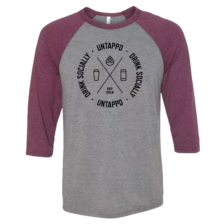 Untappd Cipher Baseball Tee (Maroon)