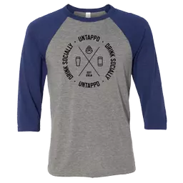 Untappd Cipher Baseball Tee (Navy) product label