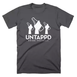 Untappd Loyalist Shirt (Asphalt) product label
