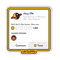 Hazy Review Sticker product label