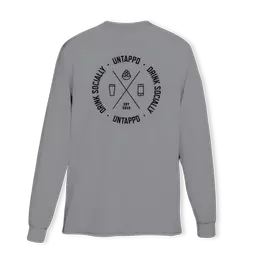 Untappd Cipher Long Sleeve Shirt (Grey) product label