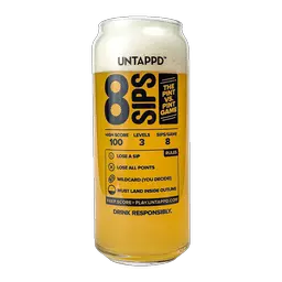 Untappd 8 Sips Game Glass product label