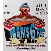Mari's 6 Pac N Mor logo