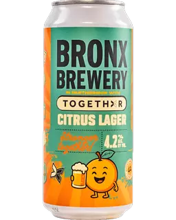 Stronger Together Citrus Lager product label